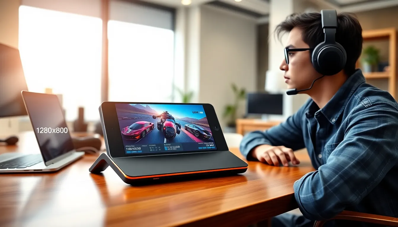 Steam Deck displaying crisp graphics in a modern gaming setup.