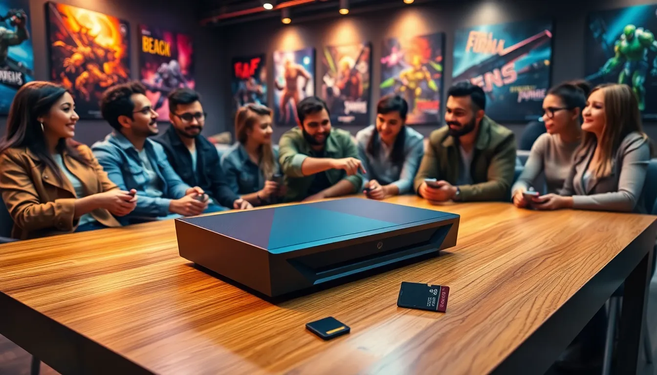 diverse group discussing the Steam Deck and expandable storage options.
