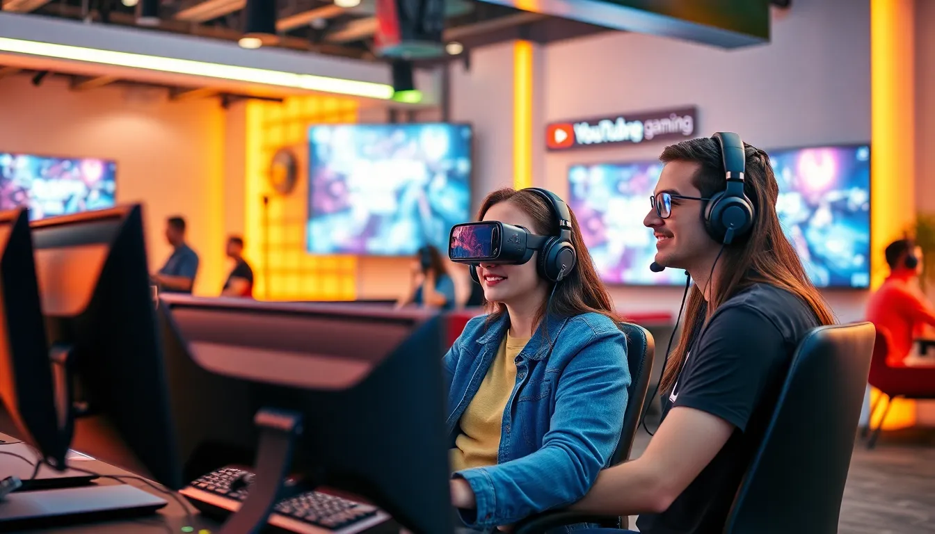 diverse gamers in a modern lounge playing e-sports.